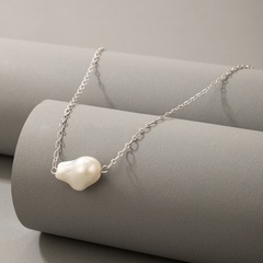 Nihaojewelry Wholesale Jewelry Simple Oval Pearl Pendant Thin Necklace