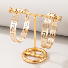 Nihaojewelry Großhandel Schmuck neue einfache Metall kreisförmige Hohlmuster Ohrringe