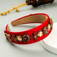 Nihaojewelry wholesale jewelry Baroque inlaid gemstone wide headband