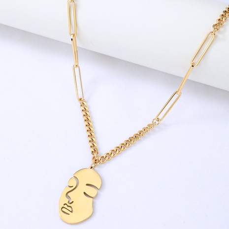 wholesale jewelry abstract face stainless steel necklace Nihaojewelry's discount tags