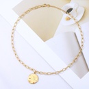 wholesale jewelry stainless steel star moon sun round tag retro necklace Nihaojewelrypicture8