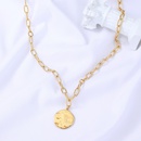 wholesale jewelry stainless steel star moon sun round tag retro necklace Nihaojewelrypicture10