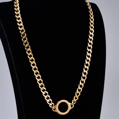 Großhandel Schmuck Mode runder Anhänger dicke Kette kurze Halskette Nihaojewelry