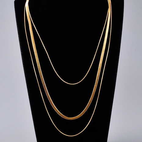 wholesale collier de chaîne en os de serpent à trois couches de mode de bijoux Nihaojewelry's discount tags