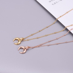 wholesale jewelry horns round bead chain simple titanium steel necklace Nihaojewelry