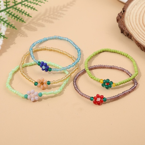 Großhandel Schmuck handgewebte bunte Blume Perlenarmband nihaojewelry's discount tags