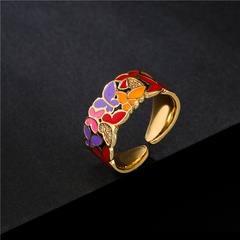 Nihaojewelry wholesale jewelry fashion dripping butterfly open copper micro-inlaid zircon ring