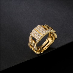 Nihaojewelry wholesale jewelry fashion copper micro-inlaid zircon geometric opening ring