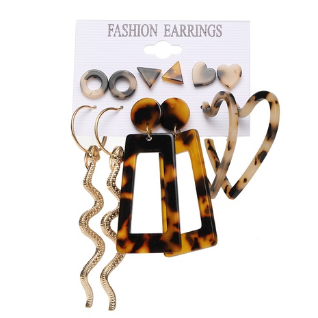 wholesale jewelry snake shape heart earrings 6 pairs of set nihaojewelry's discount tags