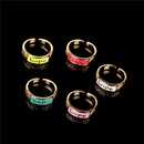 Nihaojewelry wholesale jewelry creative drip enamel letter copper goldplated ringpicture22