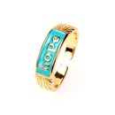 Nihaojewelry wholesale jewelry creative drip enamel letter copper goldplated ringpicture21