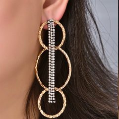 vente en gros bijoux longue chaîne de griffe en alliage boucles d'oreilles gland en strass Nihaojewelry