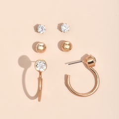 wholesale jewelry simple diamonds round diamond earrings Nihaojewelry