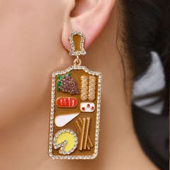 wholesale jewelry cartoon color geometric food pattern earrings Nihaojewelry