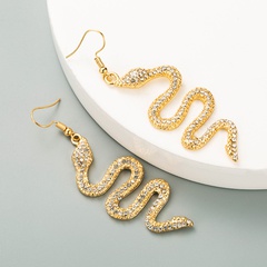 wholesale jewelry alloy inlaid rhinestone snake-shaped earrings Nihaojewelry
