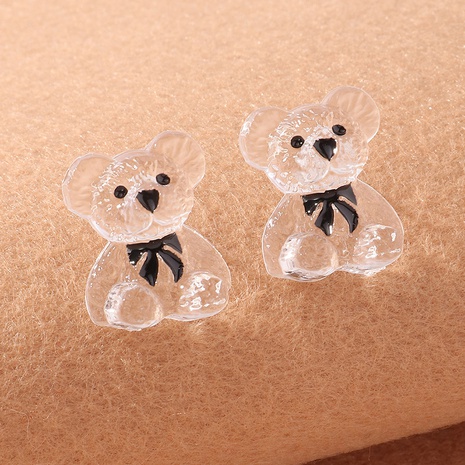 wholesale jewelry cute transparent resin bear earrings Nihaojewelry's discount tags