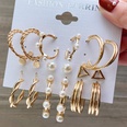 wholesale jewelry metal circle chain heart pin butterfly earrings 6piece set Nihaojewelrypicture53