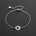 vente en gros bijoux fleur chien croix titane bracelets en acier nihaojewelrypicture69