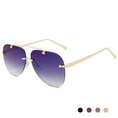 Nihaojewelry Wholesale Accessories Fashion Frameless Metal Toad Mirror Gradient Sunglasses
