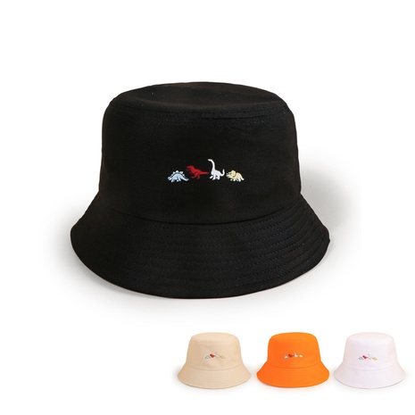 Nihaojewelry Korean style cute dinosaur printed wide-brim basin hat's discount tags