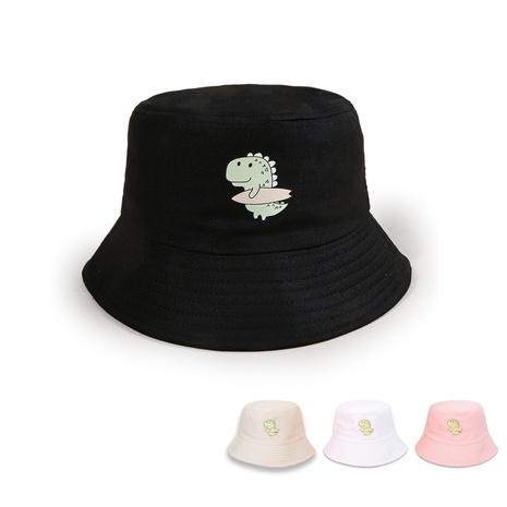 Nihaojewelry cute dinosaur printed wide-brimmed sunshade basin hat Wholesale's discount tags