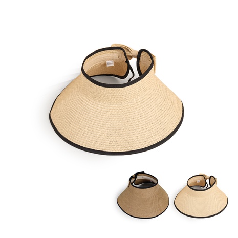 Nihaojewelry Korean style wide-brimmed empty top sunshade straw hat wholesale's discount tags