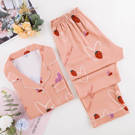 Nihaojewelry silk printed long-sleeved pants home service two-piece set Wholesale's discount tags