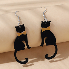 Nihaojewelry Schmuck Großhandel Mode Acryl kreative kleine schwarze Katze Ohrringe