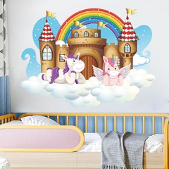 Nihaojewelry Wholesale Cute Unicorn Rainbow Castle Clouds Bedroom Entrance Wall Sticker