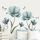 nihaojewelry Grohandel Mode blau gemalte Blumen Schlafzimmer Veranda Wandaufkleberpicture7
