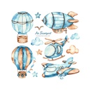 Nihaojewelry Grohandel Einfache Cartoon Aquarell Flugzeug Heiluftballon Wandaufkleberpicture14