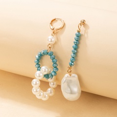 Wholesale Jewelry Beads Irregular Pearl Geometric Circle Asymmetrical Earrings Nihaojewelry