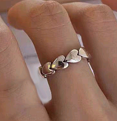 Nihaojewelry joyas al por mayor retro simple corazón a corazón anillo abierto de cobre