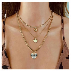 vente en gros bijoux pendentif en forme de coeur collier multicouche nihaojewelry