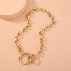 wholesale jewelry round ring buckle clavicle chain metal necklace Nihaojewelry