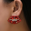 Nihaojewelry wholesale jewelry fashion red lips point diamond alloy earringspicture3
