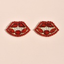 Nihaojewelry wholesale jewelry fashion red lips point diamond alloy earringspicture5
