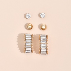 Nihaojewelry wholesale jewelry simple geometric full diamond earrings