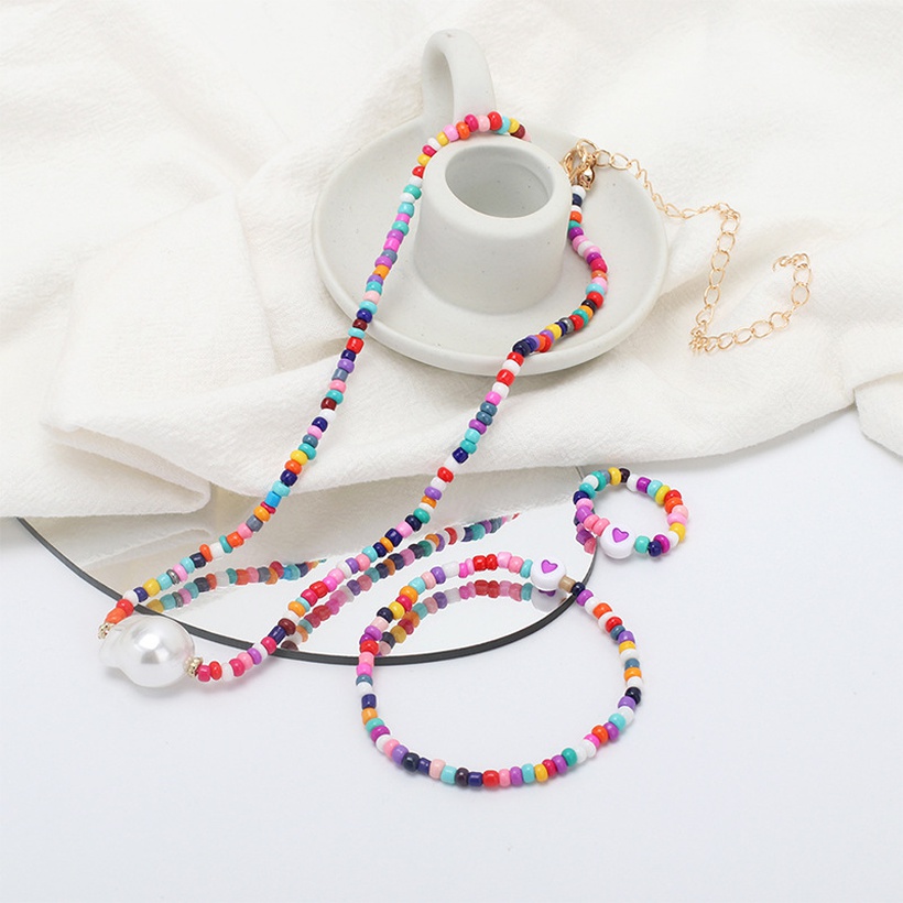 Bijoux Fantaisie Parures Bijoux | Wholesale Bijoux Ethnique Collier De Perles De Riz Bracelet Bague Ensemble Nihaojewelry - WM80255