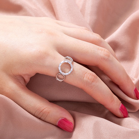wholesale joyería simple apertura círculo geométrico circón anillo de cobre Nihaojewelry's discount tags