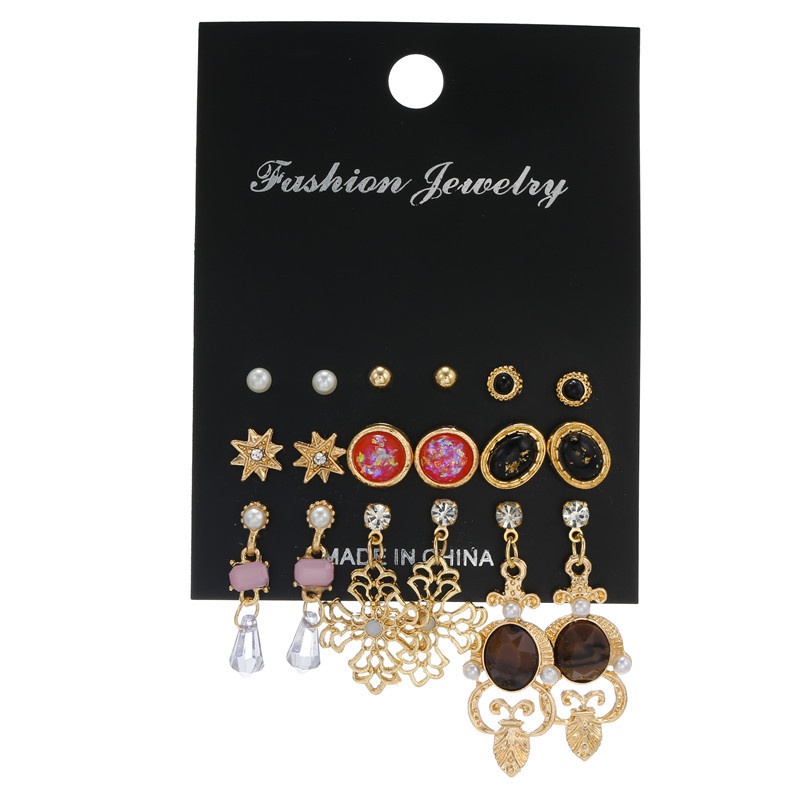 wholesale jewelry fashion geometric earrings set combination Nihaojewelry