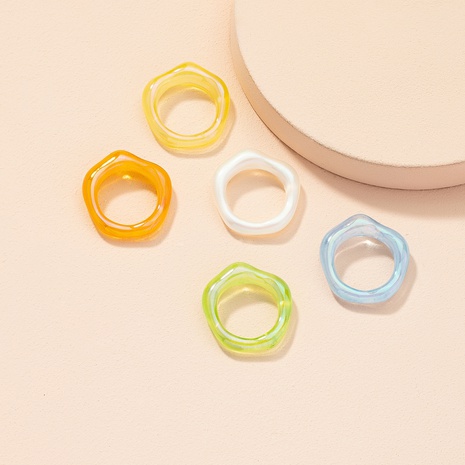 Großhandel Schmuck einfache Süßigkeiten Farbe Acrylharz Ring Nihaojewelry's discount tags