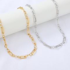 wholesale jewelry stainless steel rectangular twist chain stitching necklace Nihaojewelry
