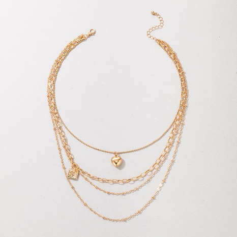 vente en gros collier multicouche de serrure de coeur d'or de mode Nihaojewelry's discount tags