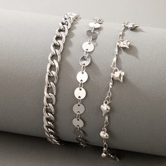 wholesale bracelet de chaîne de disque de gland de coeur de mode ensemble de 3 pièces Nihaojewelry