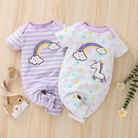 Nihaojewelry wholesale fashion printing baby one-piece summer short-sleeved romper  NHLF388305's discount tags