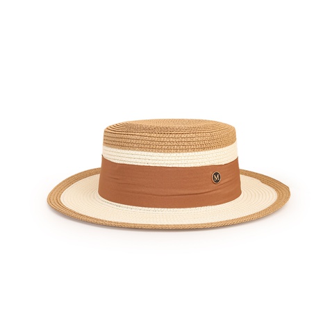 wholesale flat top fashion M standard hit color straw hat Nihaojewelry's discount tags