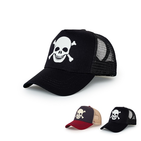 wholesale luminous skull printed wide-brimmed baseball cap Nihaojewelry's discount tags