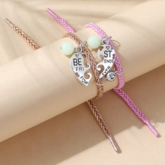 Korean wholesale jewelry luminous beads splicing heart couple bracelet set Nihaojewelry