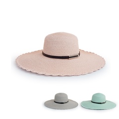 wholesale wide-brimmed belt decor sunshade korean style straw hat Nihaojewelry